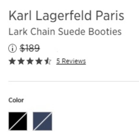 (SOLD) $89 Karl Lagerfeld Paris Lark Chain Suede Booties - Picture 3 of 6
